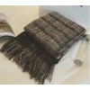 TE8268BLFS Winter checks graphic sense tassel shawl scarf