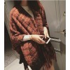 TE8268BLFS Winter checks graphic sense tassel shawl scarf