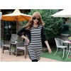 TE8309HPG Korean fashion stripes color matching dress