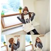 TE8318HPG Loose letters print color matching pocket hoodie