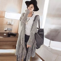 TE86206JYS Korean fashion tassel knitting cardigan