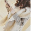 TE5837NHWL Japanese fashion lamb wool knitting sleeve coat