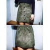 TE8807MQFS Autumn suede buttons a-line short skirt