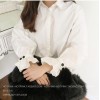 TE8830YGFS Trendy white lace sleeve shirt