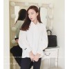 TE8830YGFS Trendy white lace sleeve shirt