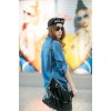 TE9065HPG New style stars print denim shirt