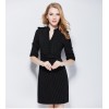 TE9085LLYG Europe fashion stripes v-neck half sleeve dress