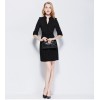 TE9085LLYG Europe fashion stripes v-neck half sleeve dress