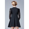 TE9087LLYG Europe fashion lace sleeve slim waist dress