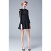 TE9087LLYG Europe fashion lace sleeve slim waist dress