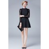 TE9087LLYG Europe fashion lace sleeve slim waist dress