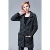 TE9088LLYG Houndstooth three buttons pocket woolen coat