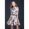 TE9090LLYG Fashion Chinese ink painting bowknot lacing dress