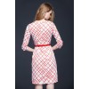 TE9091LLYG Europe fashion irregular rhombus print slim dress