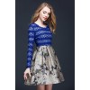 TE9092LLYG Elegant lace top splicing jacquard weave dress