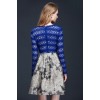 TE9092LLYG Elegant lace top splicing jacquard weave dress