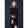 TE9094LLYG Europe fashion POLO collar checks temperament dress