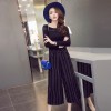 TE9199WMSS Europe fashion long sleeve t-shirt with wide leg stripes pants