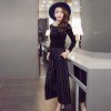 TE9199WMSS Europe fashion long sleeve t-shirt with wide leg stripes pants