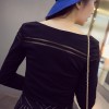 TE9199WMSS Europe fashion long sleeve t-shirt with wide leg stripes pants