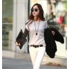 TE9318ATSS Korean fashion fake two piece casual tops