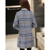 TE9559YBF Winter double-breasted check lapel woolen coat