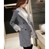 TE9559YBF Winter double-breasted check lapel woolen coat