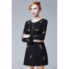 TE9633LLYG Europe fashion debutant embroidery arrows zipper dress