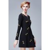 TE9633LLYG Europe fashion debutant embroidery arrows zipper dress