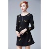 TE9633LLYG Europe fashion debutant embroidery arrows zipper dress