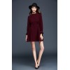 TE9637LLYG Temperament slim waist wide hem long sleeve dress