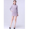 TE9639LLYG Winter fashion lace collar embroidery long sleeve dress