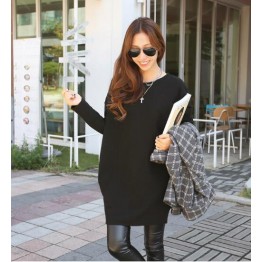 TE9731WJYS Pure color simple but elegant loose dress