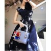 TE9182ZFFS Butterfly print high quality dress with belt