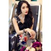 TE9182ZFFS Butterfly print high quality dress with belt