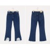 TE0049KOKO Korean style raw edge bell-bottom jeans