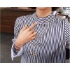 TE1188CND Sweet contract color stripes joker blouse