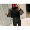 TE1189CND Sweet lace transparent sleeve joker tops