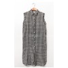 TE1455GJWL Classic fashion casual loose checks long sleeveless shirt