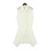 TE1458GJWL Korean fashion lacing waist sleeveless shirt