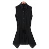 TE1458GJWL Korean fashion lacing waist sleeveless shirt