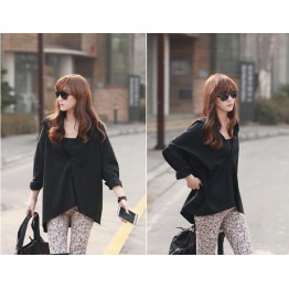 TE1240GJWL Korean fashion lacing back loose blouse