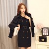 TE9002HBB Korean style double-breasted sleeveless dress with jacket