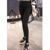 TE163LLJ Joker elastic waist pure color slim pants