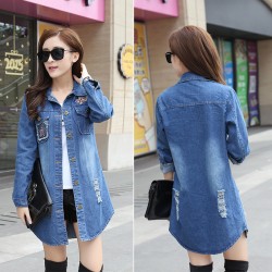 TE1810DPHM Spring new style casual long denim shirt