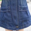 TE1811DPHM Europe fashion print new style long denim coat with cap