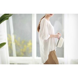 TE2179ALFS Europe fashion loose large size irregular pullover blouse