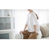 TE2179ALFS Europe fashion loose large size irregular pullover blouse