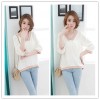 TE2187ALFS New style v neck color matching irregular tops