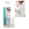 TE2187ALFS New style v neck color matching irregular tops